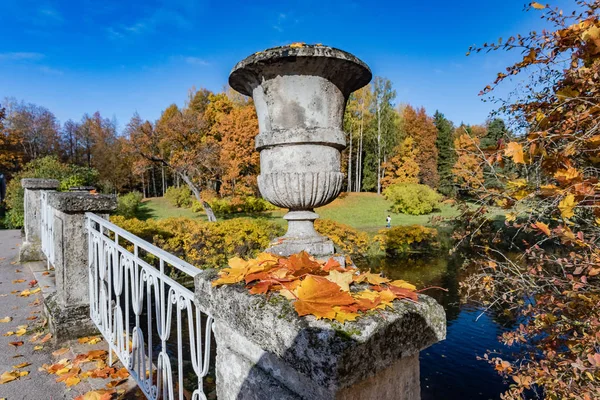 列宁格勒地区帕夫洛夫斯克公园的秋季风景与景观 — 图库照片