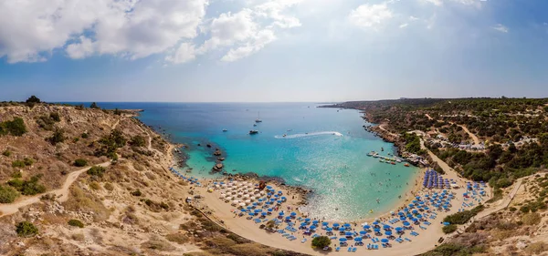 Panorama Coastline Beach Mediterranean Sea Cyprus Ayia Napa Protaras 2019 — Stock Photo, Image