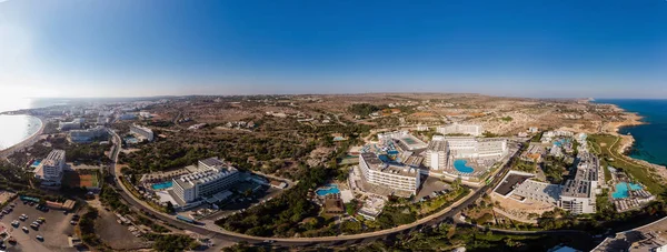 Panorama Pobřeží Pláže Středozemního Moře Kypr Ayia Napa Protaras 2019 — Stock fotografie