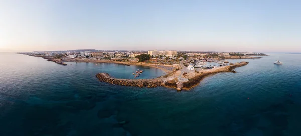 Panoramablick Auf Die Küste Und Den Strand Des Mittelmeeres Zypern — kostenloses Stockfoto