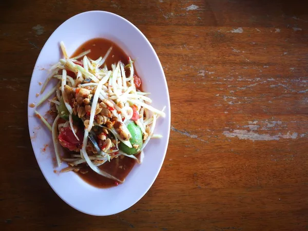 Salade Papaye Célèbre Thaïlande Fodd — Photo