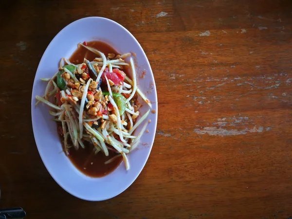 çiftçi yengeç ve Tayland yönlendirmek gıda ünlüdür taze karides yengeç Tayland Baharatlı papaya siyah denilen