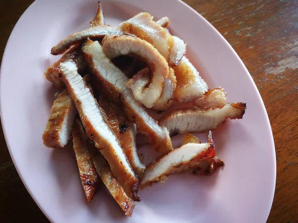 ızgara domuz eti boyun bir ünlü Tayland Street yemek menüsü