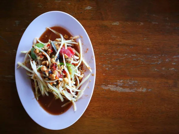 çiftçi yengeç ve Tayland yönlendirmek gıda ünlüdür taze karides yengeç Tayland Baharatlı papaya siyah denilen