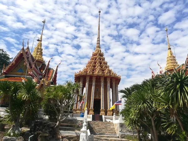 Dyrka Buddhistisk Paviljong Staty Templet Thailand Och Historiska Sevärdheter — Stockfoto