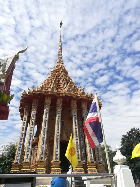 Adoración Estatua Del Pabellón Budista Templo Tailandia Atracciones Históricas — Foto de Stock