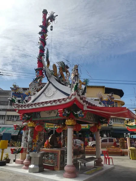 Dyrka Buddhistisk Paviljong Staty Templet Thailand Och Historiska Sevärdheter — Stockfoto