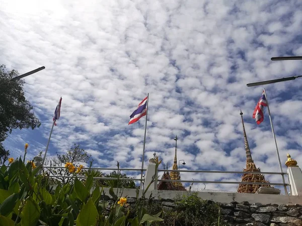 Dyrka Buddhistisk Paviljong Staty Templet Thailand Och Historiska Sevärdheter — Stockfoto