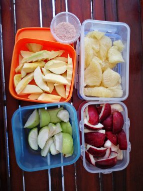 avokado ve pembe dragon meyve diyet için rendelenmiş sağlıklı gıda