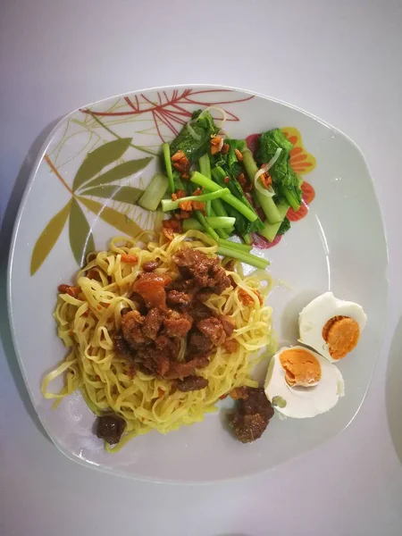 Рис Креветками Паста Рецепт Thaifood — стокове фото