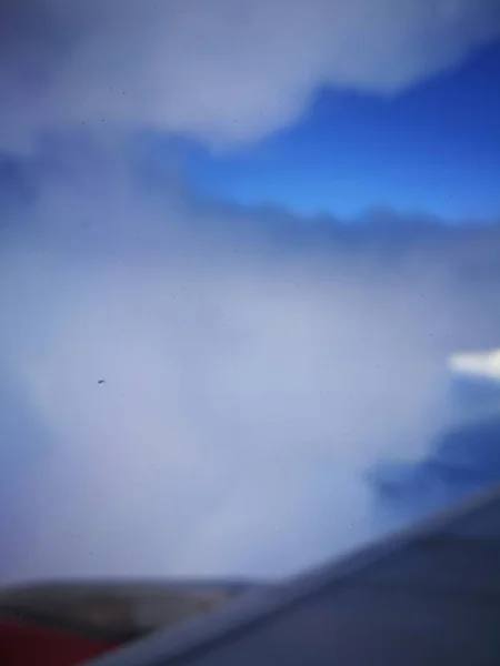 Nuage Tempête Dans Ciel Depuis Les Fenêtres Avion Vue — Photo