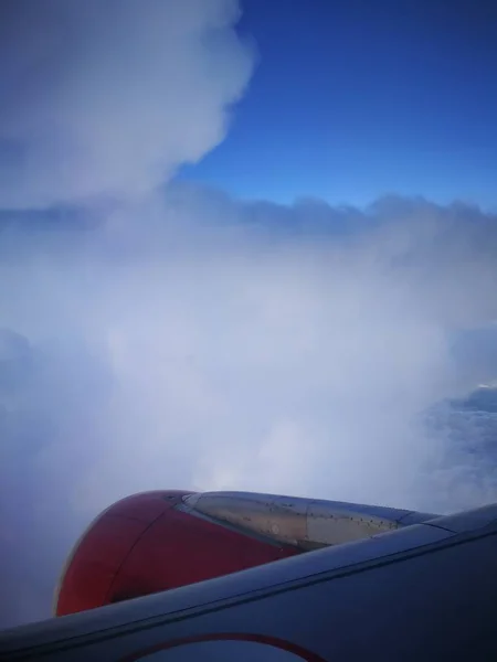 Eine Gewitterwolke Himmel Aus Flugzeugfenstern — Stockfoto