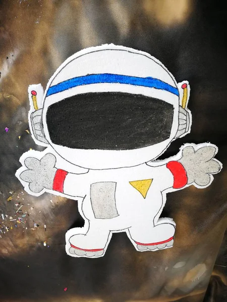 Artículo de la nave espacial de dibujos animados en el tablero de estudiantes — Foto de Stock