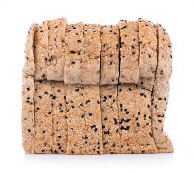 tam buğday ekmeği beyaz arkaplanda izole