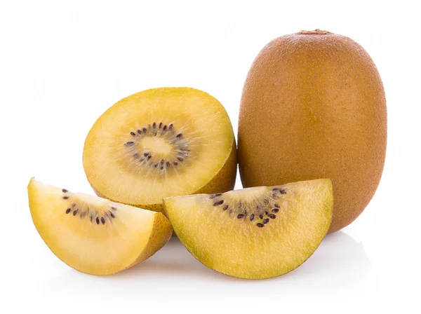 Gold-Kiwi-Frucht isoliert auf weißem Hintergrund — Stockfoto