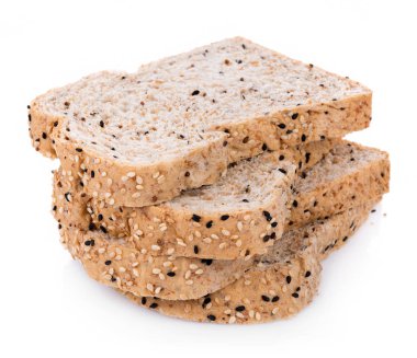 tam buğday ekmeği beyaz arkaplanda izole