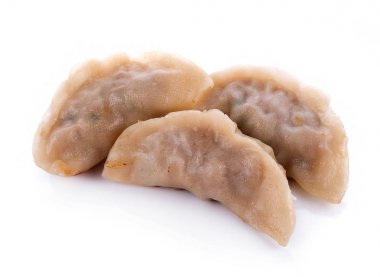 Beyaz arka planda Japon gyoza