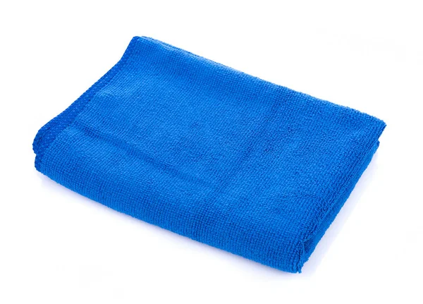 Blue Microfiber Cloth Isolated on White Background — Stock Photo, Image