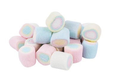 beyaz zemin üzerinde Marshmallows