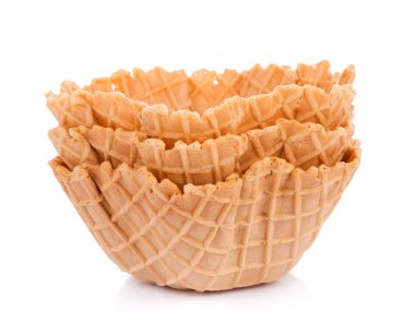 Beyaz arkaplanda waffle kasesi