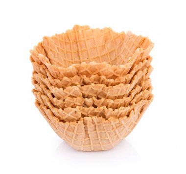 Beyaz arkaplanda waffle kasesi