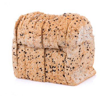 tam buğday ekmeği beyaz arkaplanda izole