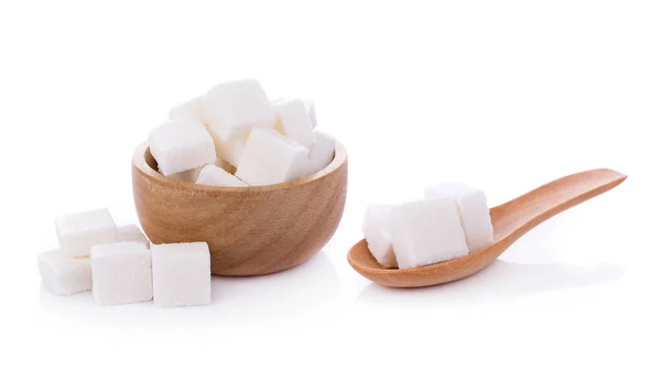 Zuckerwürfel auf weißem Hintergrund — Stockfoto