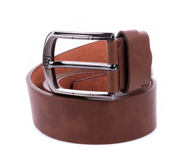 Leather belt isolated on white background