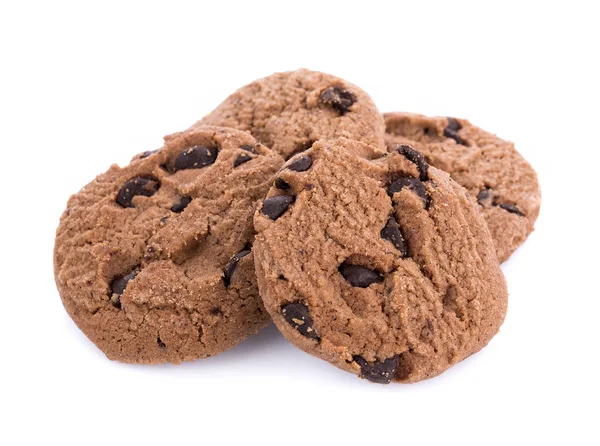 Kaffee Schokolade Chip Cookie isoliert auf weißem Hintergrund — Stockfoto