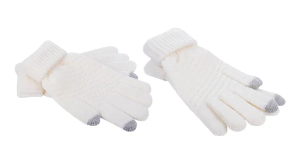Χειμερινά γάντια που απομονώνονται σε λευκό — Φωτογραφία Αρχείου