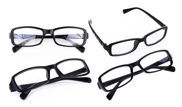 Fekete szem szemüveg elszigetelt fehér háttér — Stock Fotó