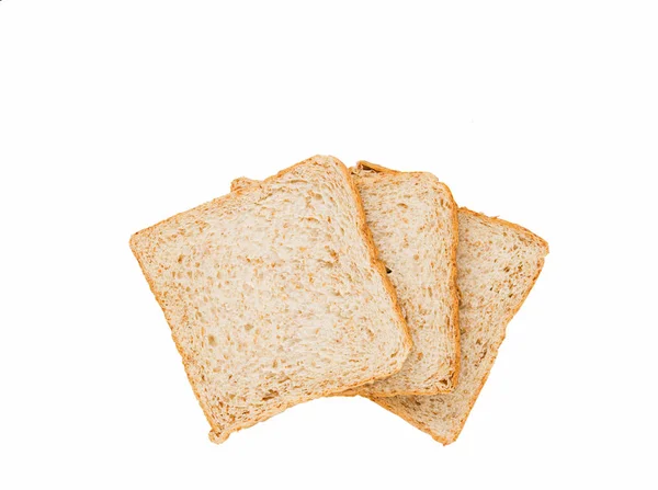 Φρέσκες φέτες ψωμιού απομονωμένες σε λευκό φόντο — Φωτογραφία Αρχείου