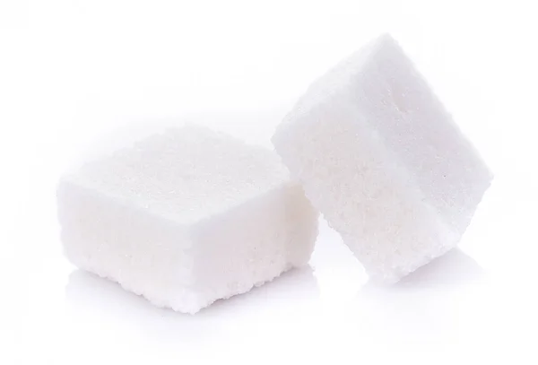 Witte Suiker Kubus Witte Achtergrond — Stockfoto