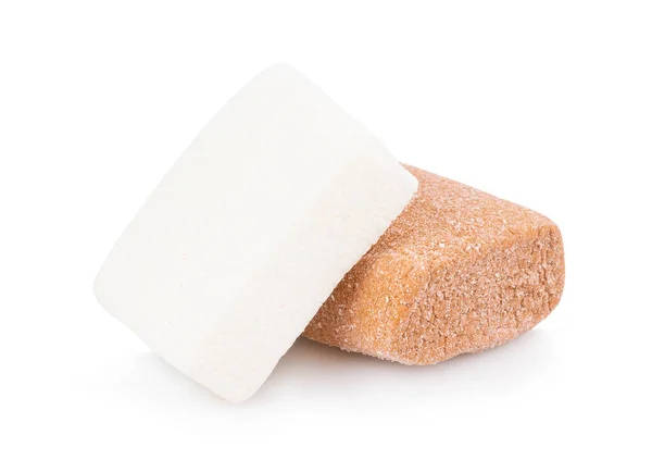 Nahaufnahme Marshmallows Auf Weißem Hintergrund — Stockfoto