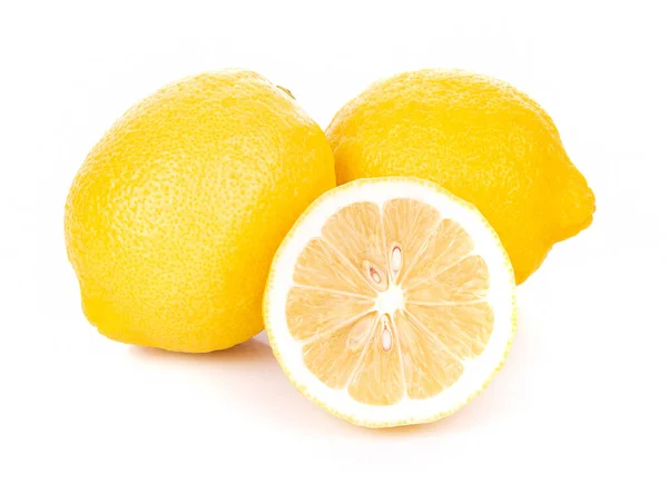 Čerstvé Citron Izolované Bílém Pozadí Royalty Free Stock Obrázky