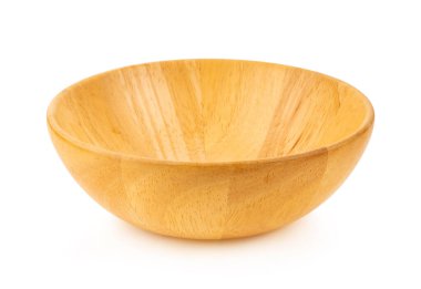 Tahta kase beyaz arka planda izole edilmiş.