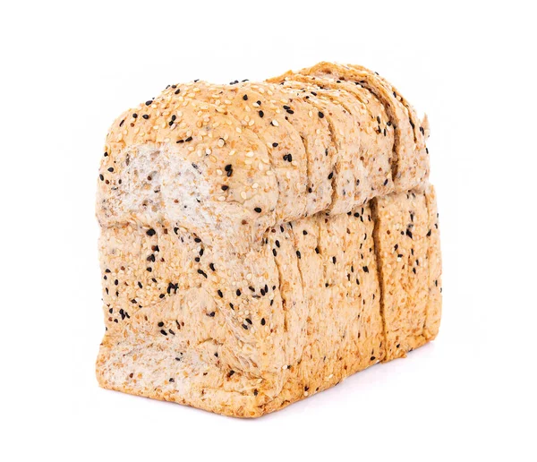 Celozrnný Chléb Izolovaný Bílém Pozadí — Stock fotografie