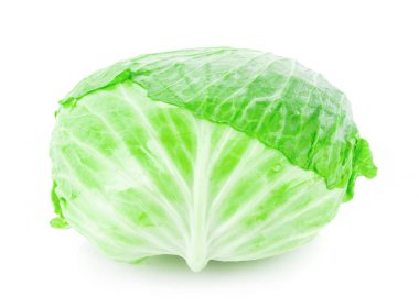Beyaz arkaplanda yeşil lahana