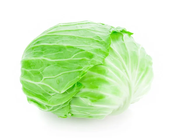 被白色背景隔离的绿色卷心菜 — 图库照片