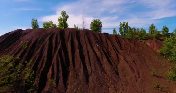 Aerial Photography Industrial Old Granite Mounds — Stock Video