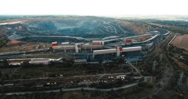Fotografia Aérea Pedreira Industrial Pedreira Minério Ferro Muito Grande Lado — Vídeo de Stock