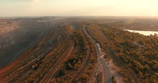 Aerial Photography Industrial Quarry Heavy Industry — Stock Video