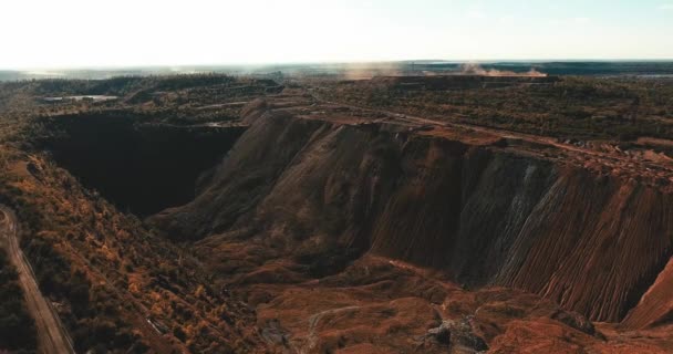 Dumps Aerial Photography Industrial Quarry — Stock Video
