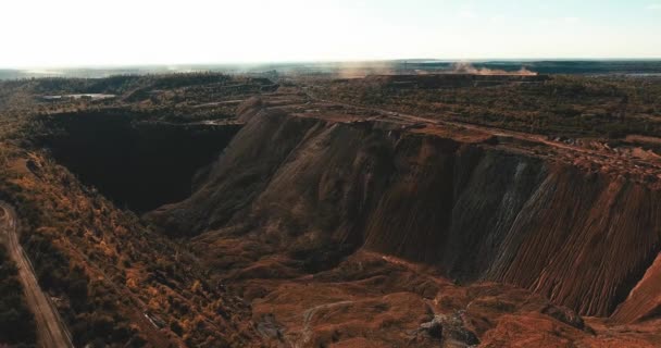 Los Vertederos Fotografía Aérea Cantera Industrial — Vídeo de stock