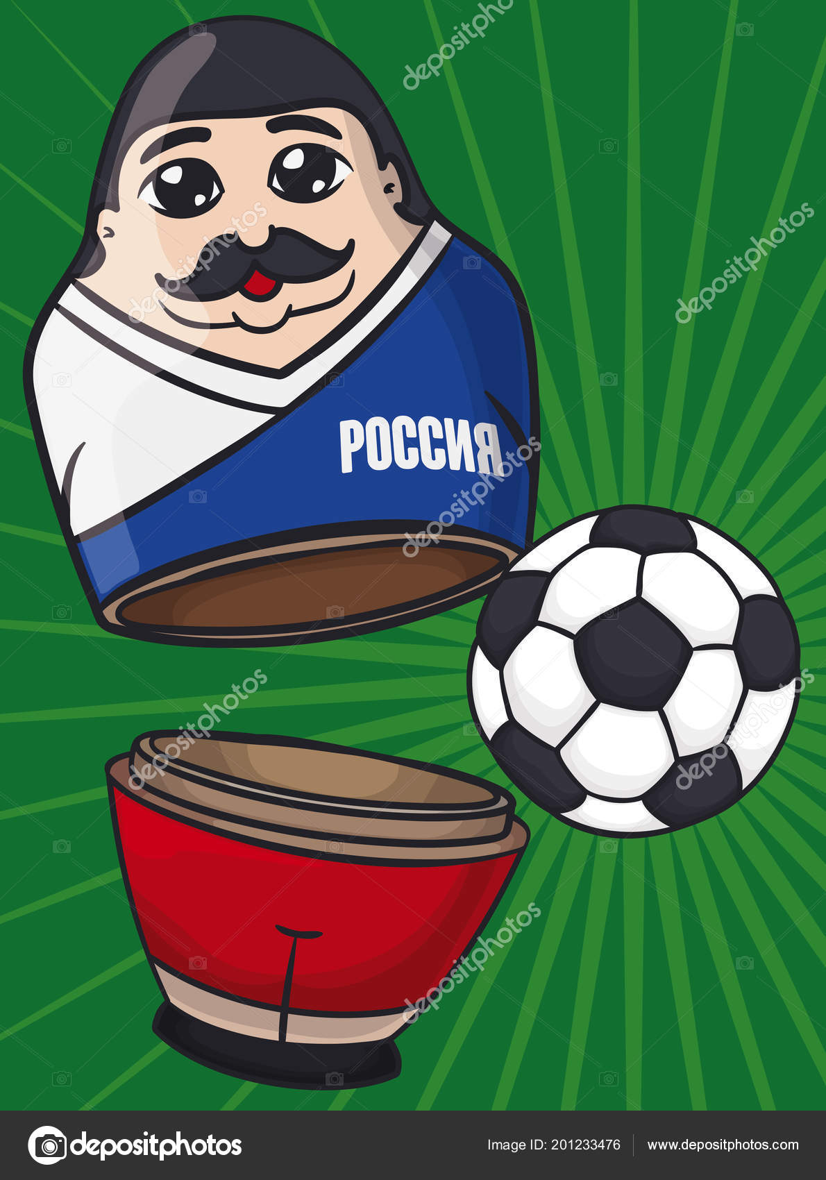 Lustige Männliche Matrjoschka Puppe Mit Schnurrbart Wie Fußballspieler Der  Die Stock-Vektorbild von ©PenWin 201233476, image size:1190x1700