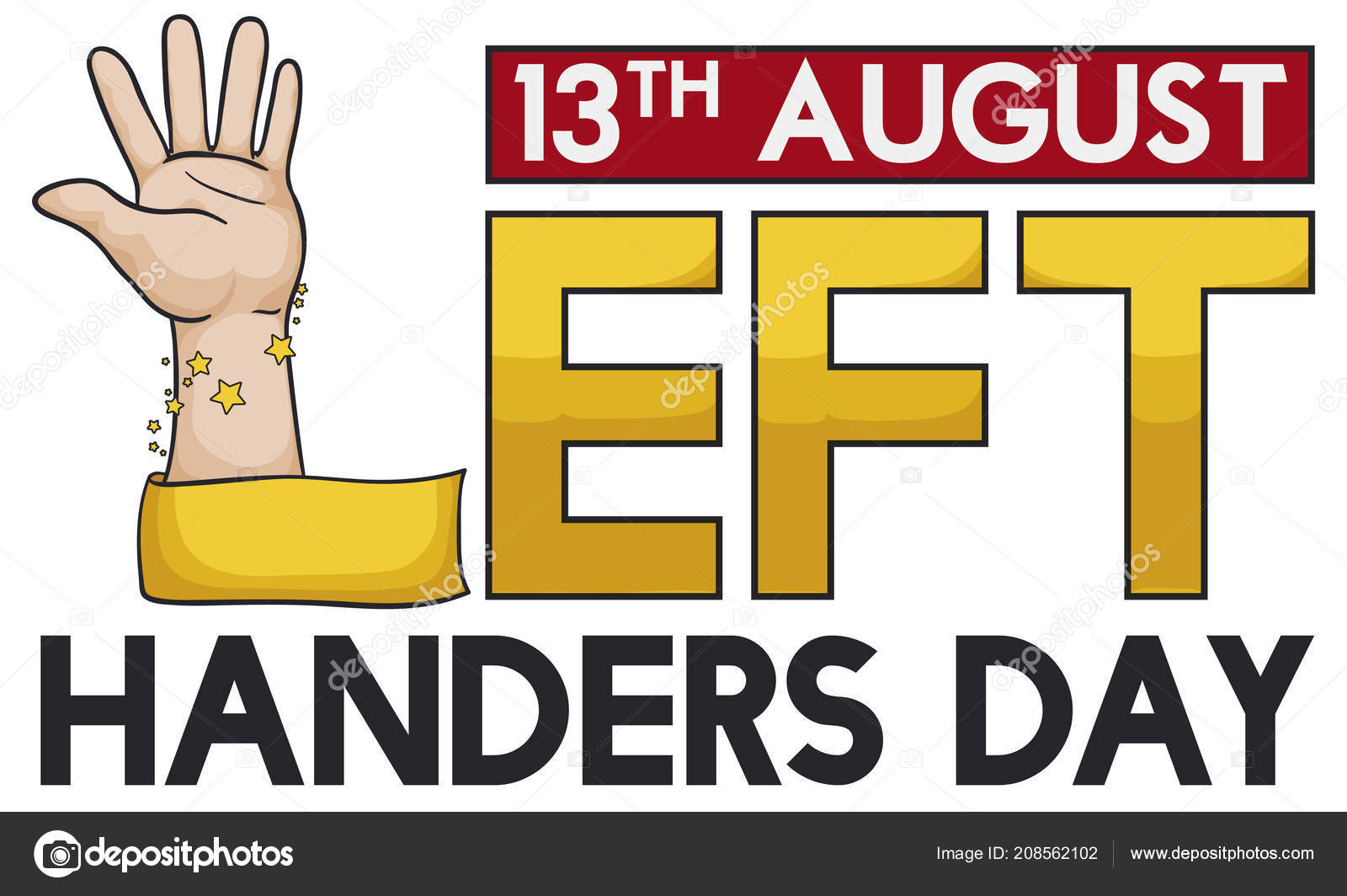 Commemorative Banner Left Hand Ribbon Letter Forming Greeting Message ...