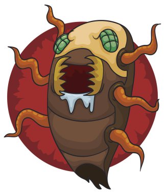 Açlık uzaylı Insectoid gezegenin tentacles, güçlü ve drooling jaws ve şiddetli göz korkutucu.