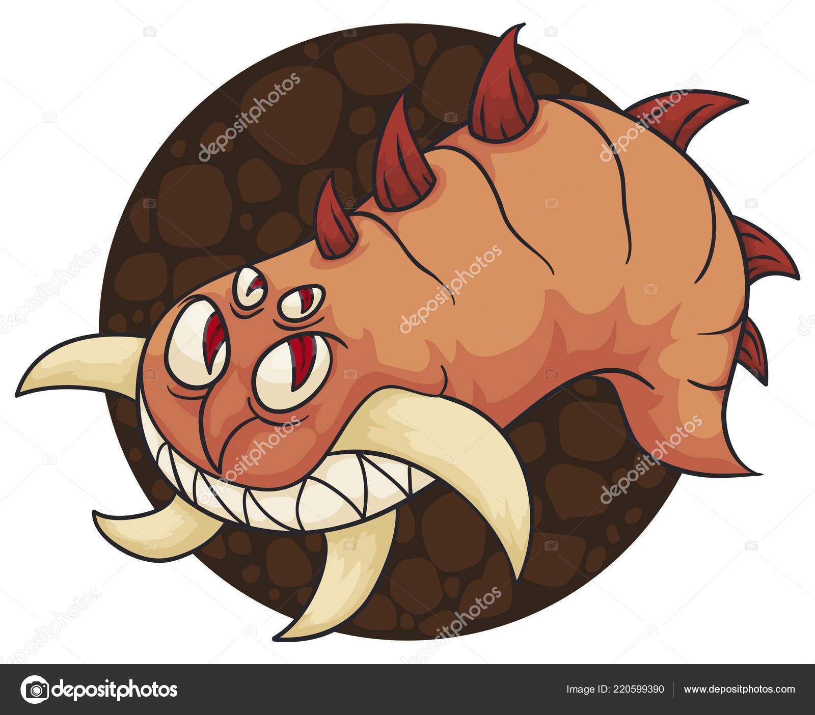 Mutant Worm Mischievous Macabre Smile Spikes Back Tusked Mouth Four Stock Vector C Penwin Mutant Worm Mischievous Macabre Smile Spikes Back Tusked Mouth Four Stock Vector C Penwin