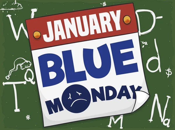 Egyes Változók Képlet Blue Monday Cserélhető Naptár Emlékeztető Dátum Januári — Stock Vector