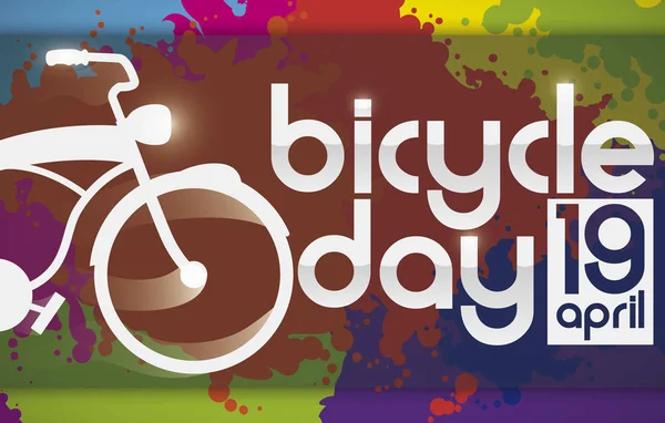 Cykel och psykedelisk bakgrund representerar LSD resa under cykel dag, vektor illustration — Stock vektor